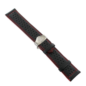 Ingersoll Ersatzband für Uhren Leder schwarz Löcher Faltschl. Si 24 mm
