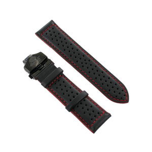 Ingersoll Ersatzband für Uhren Leder schwarz Löcher Faltschl. SW 24 mm
