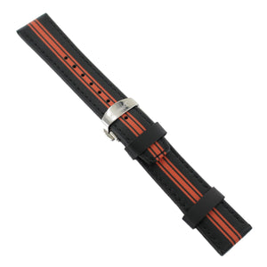 Ingersoll Ersatzband für Uhren Leder sw / orange Faltschl. Si 22 mm