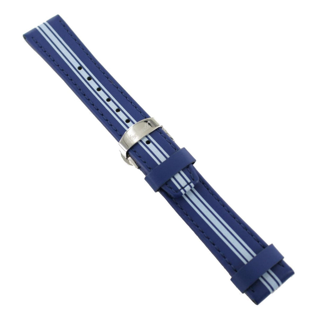 Ingersoll Ersatzband für Uhren Leder blau / hellblau Faltschl. Si 22 mm