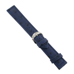Ingersoll Ersatzband für Uhren Leder blau Strauss Dornschließe SI 22 mm