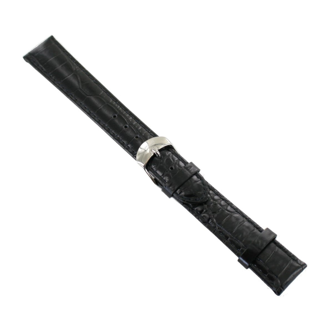 Ingersoll Ersatzband für Uhren Leder schwarz Kroko Dornschließe SI 18 mm