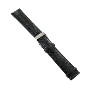 Ingersoll Ersatzband für Uhren Leder schwarz g. Kroko Faltschl. Si 20 mm