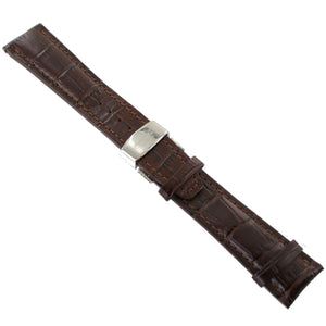 Ingersoll Ersatzband für Uhren Leder dunkelbraun Kroko Faltschl. Si 24 mm