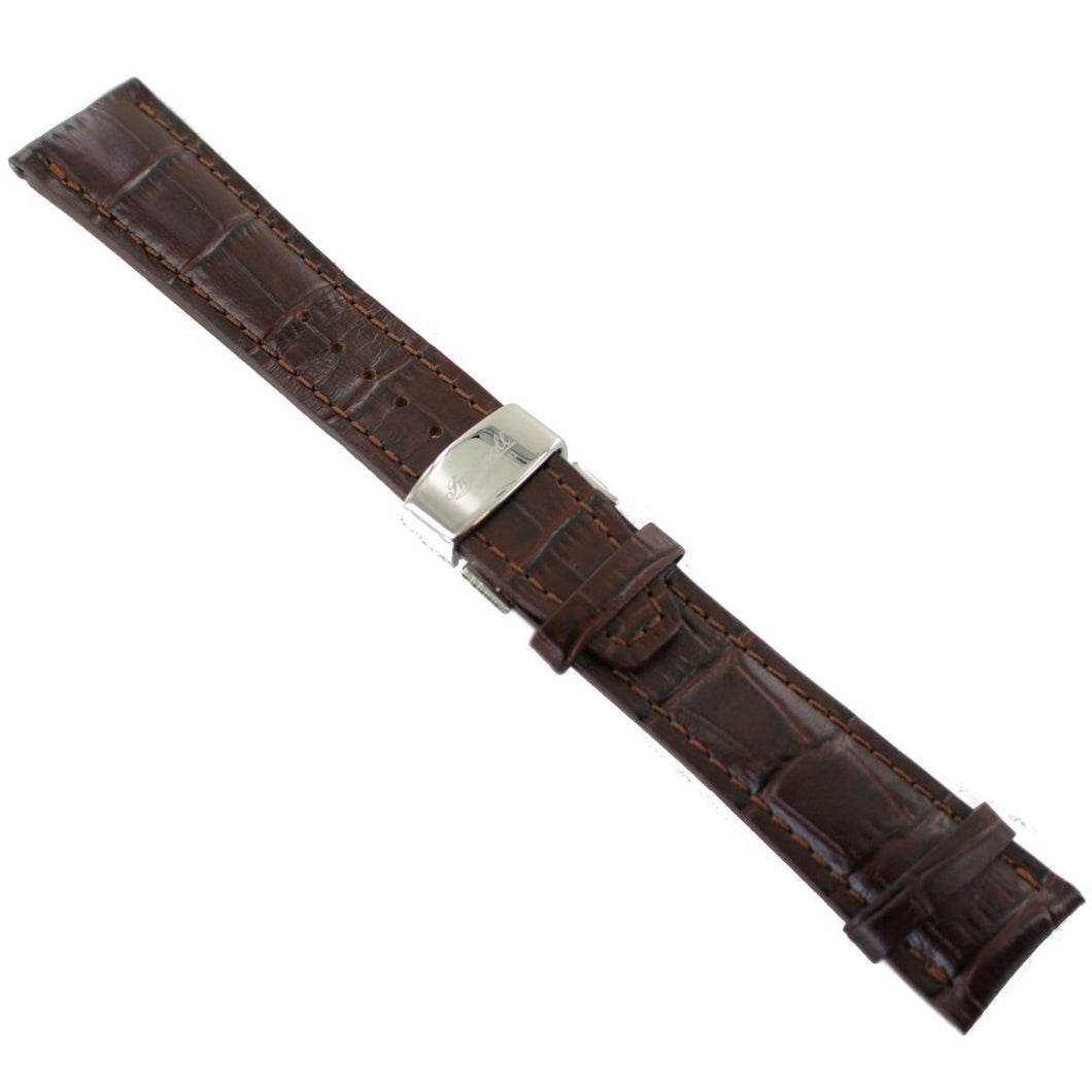 Ingersoll Ersatzband für Uhren Leder dunkelbraun Kroko Faltschl. Si 24 mm