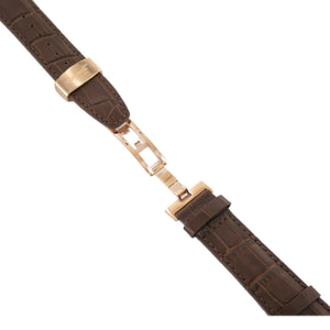 Ingersoll Ersatzband für Uhren Leder braun Kroko Faltschl. Rosé 24 mm S