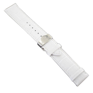 Ingersoll Ersatzband für Uhren Leder weiss g. Kroko Faltschl. Si 24 mm