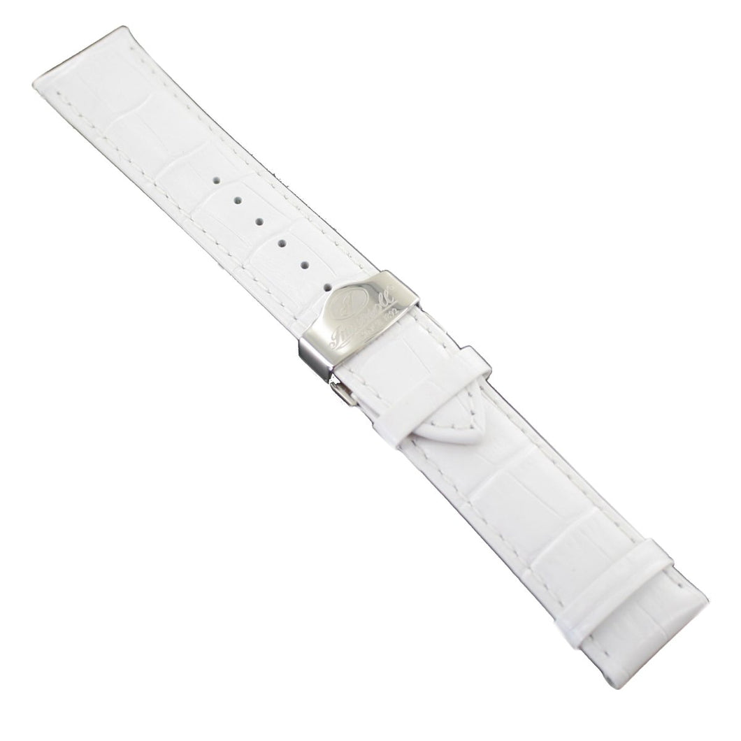 Ingersoll Ersatzband für Uhren Leder weiss g. Kroko Faltschl. Si 24 mm