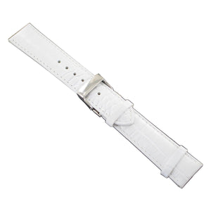 Ingersoll Ersatzband für Uhren Leder weiss Kroko Faltschl. Si 20 mm