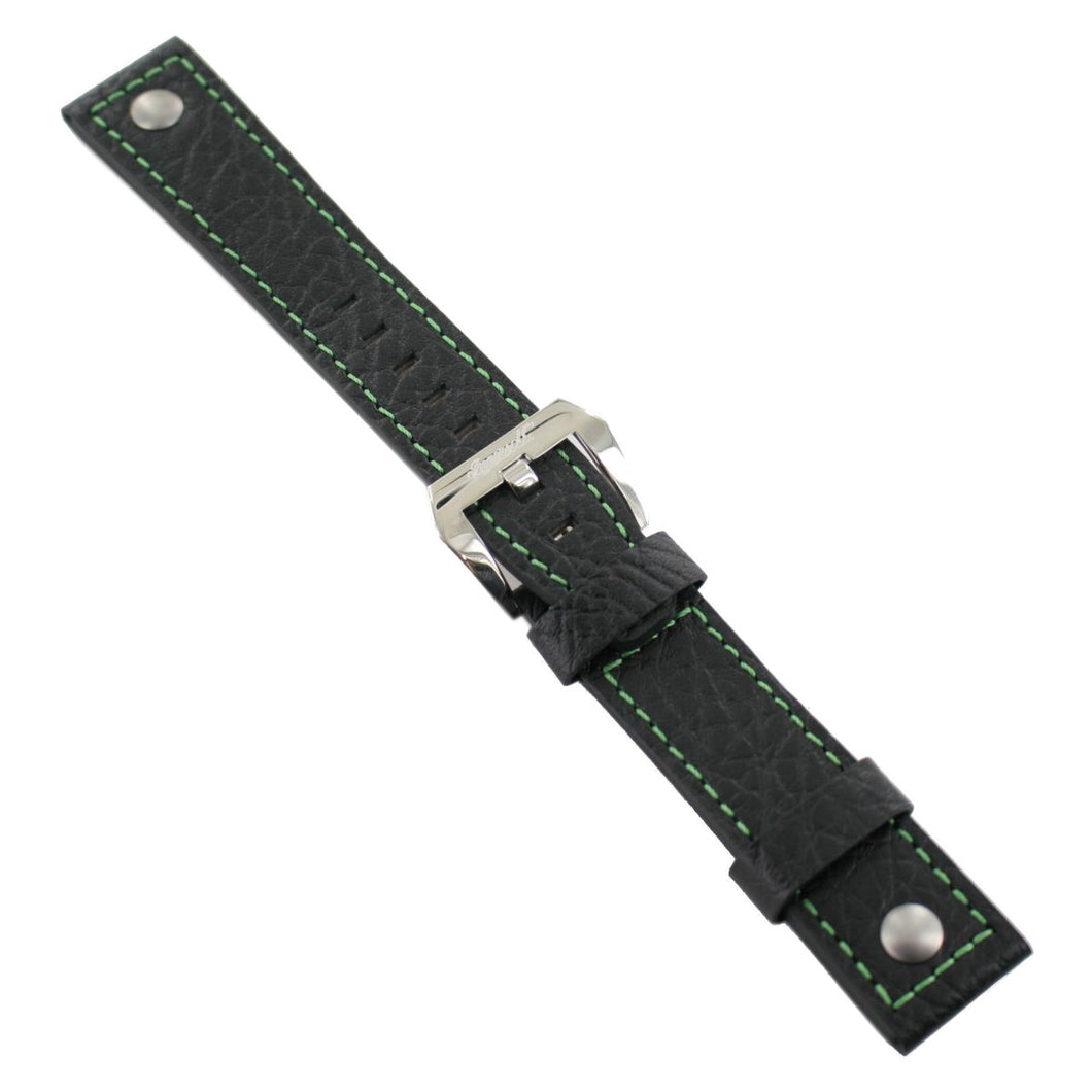 Ingersoll Ersatzband für Uhren Leder schwarz Niete Dornschließe Si 22 mm