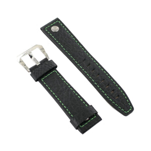 Ingersoll Ersatzband für Uhren Leder schwarz Niete Dornschließe Si 22 mm