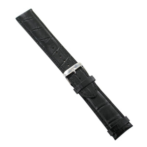 Ingersoll Ersatzband für Uhren Leder schwarz Kroko Dornschließe SI 22 mm