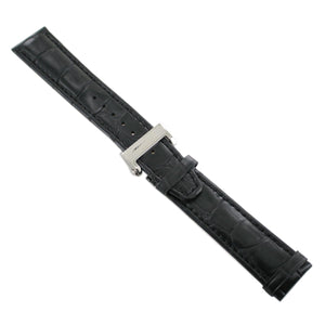 Ingersoll Ersatzband für Uhren Leder schwarz m/g  Kroko Faltschl. Spez. Si 22 mm