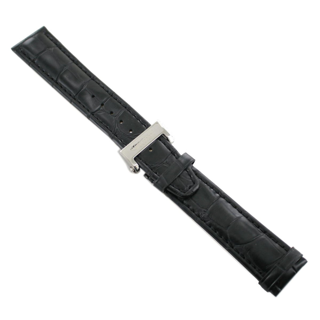 Ingersoll Ersatzband für Uhren Leder schwarz m/g  Kroko Faltschl. Spez. Si 22 mm