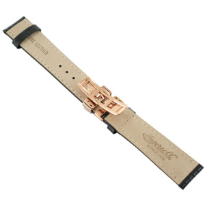 Ingersoll Ersatzband für Uhren Leder schwarz Eidechsen Faltschl. Rosé 20 mm