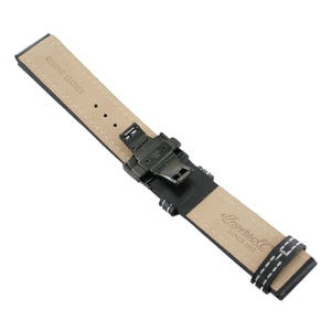 Ingersoll Ersatzband für Uhren Leder schwarz Naht ws Faltschließe sw 23 mm