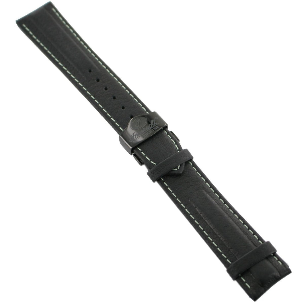 Ingersoll Ersatzband für Uhren Leder schwarz Naht grün Faltschl. Rosé 22 mm