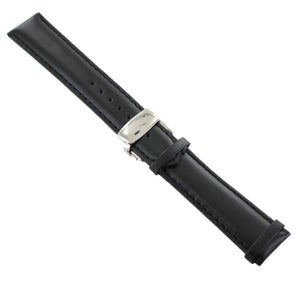 Ingersoll Ersatzband für Uhren Leder schwarz Naht sw Dornschließe Si 22 mm