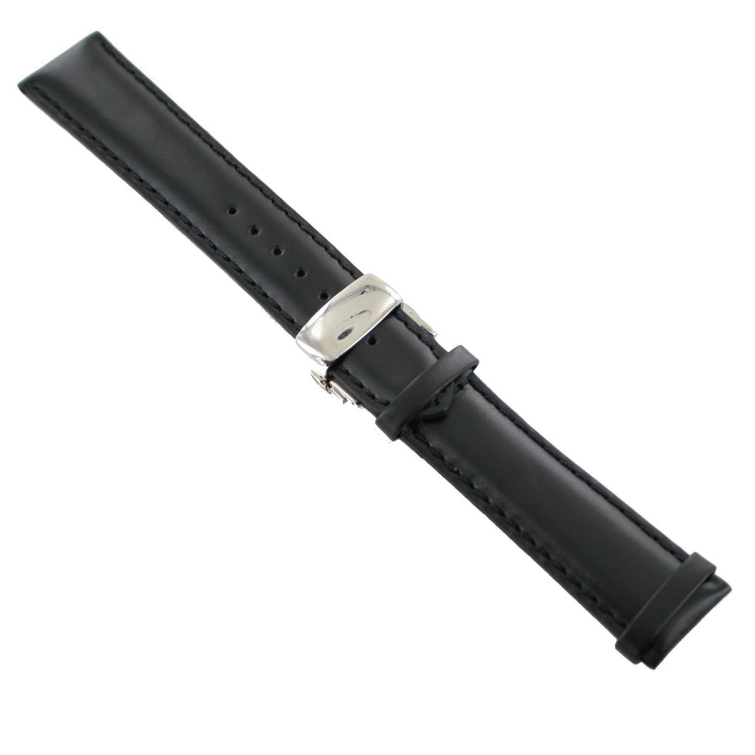 Ingersoll Ersatzband für Uhren Leder schwarz Naht sw Dornschließe Si 22 mm