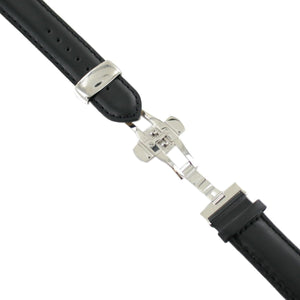 Ingersoll Ersatzband für Uhren Leder schwarz Naht sw Dornschließe Si 22 mm