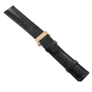 Ingersoll Ersatzband für Uhren Leder schwarz g. Kroko Faltschl. spez. Rosé 22 mm