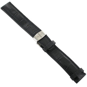 Ingersoll Ersatzband für Uhren Leder schwarz Kroko Faltschl. Si 21mm
