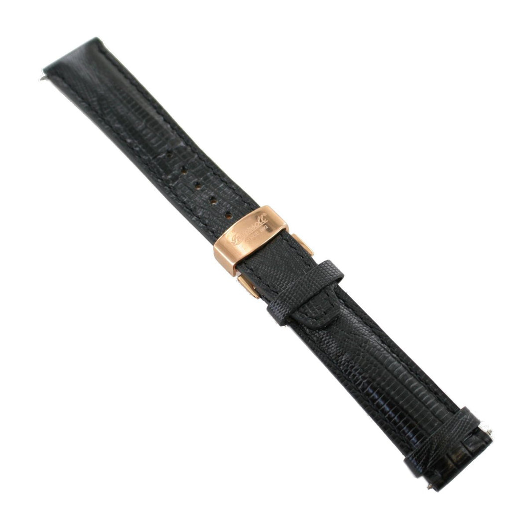 Ingersoll Ersatzband für Uhren Leder schwarz Eidechsen Faltschließe Rosé 20 mm