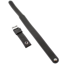 Laden Sie das Bild in den Galerie-Viewer, Ingersoll Ersatzband für Uhren Leder schwarz Naht weiss Niete Dornschl. Si 22 mm
