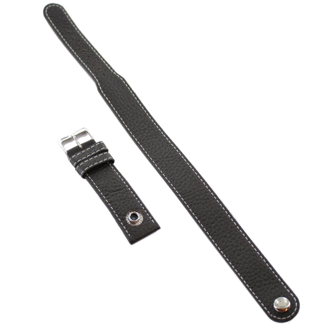 Ingersoll Ersatzband für Uhren Leder schwarz Naht weiss Niete Dornschl. Si 22 mm
