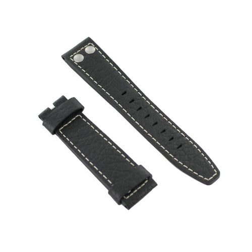 Ingersoll Ersatzband für Uhren Leder schwarz Naht beige 22 mm