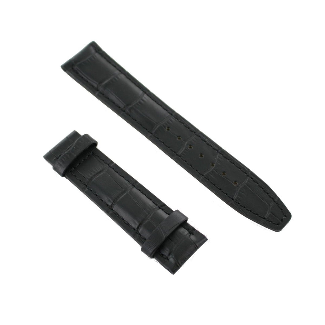 Ingersoll Ersatzband für Uhren Leder schwarz Kroko 22 mm XL