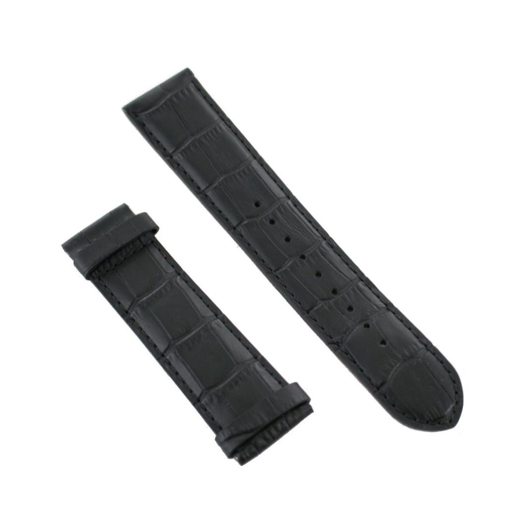 Ingersoll Ersatzband für Uhren Leder schwarz matt Kroko 24 mm