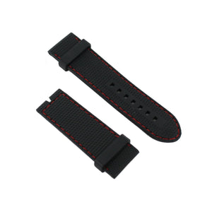 Ingersoll Ersatzband für Uhren Silikon schwarz Naht rot 26 mm