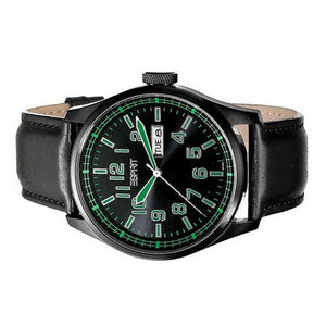 Esprit Herren Uhr Armbanduhr Axis Green Leder ES103151003