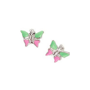 Scout Kinder Ohrringe Ohrstecker Silber Schmetterling grün/rosa Mädchen 262128100