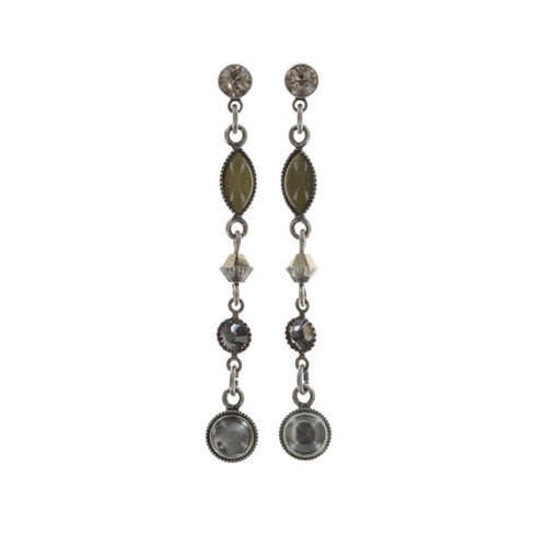 Konplott Ohrringe Ohrstecker Dangling Navette khaki grey silber