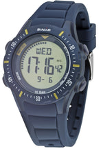 Laden Sie das Bild in den Galerie-Viewer, SINAR Jugenduhr Armbanduhr Digital Quarz Unisex Silikonband XR-12-2 blau