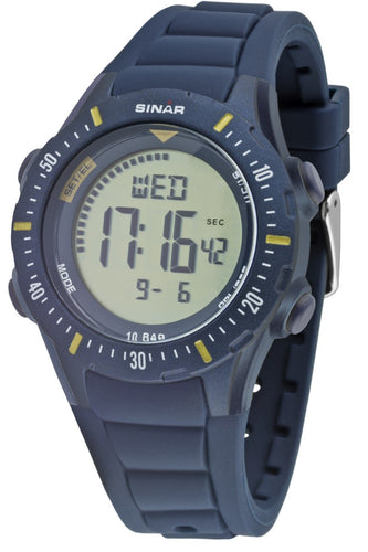 SINAR Jugenduhr Armbanduhr Digital Quarz Unisex Silikonband XR-12-2 blau