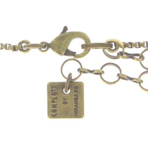 Konplott Kette Collier Chameleon blau / grün Braun antik