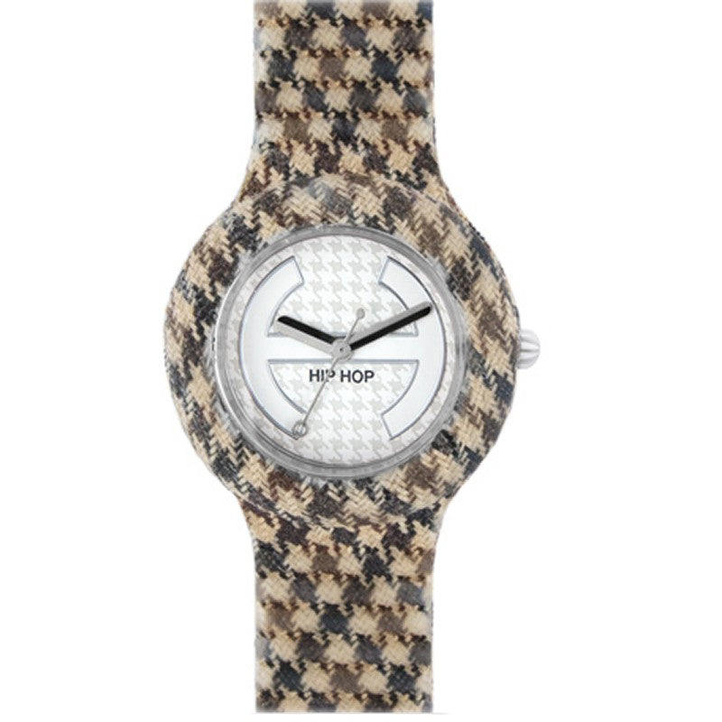 Hip Hop Uhr Silikonuhr Pied de Poule small HWU0371 marron glace