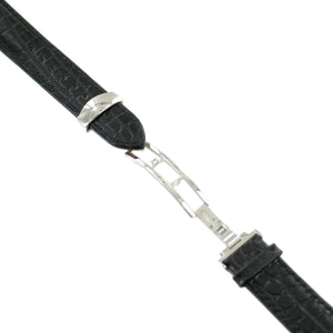 Ingersoll Ersatzband für Uhren Leder schwarz g. Kroko Faltschließe Si 20 mm