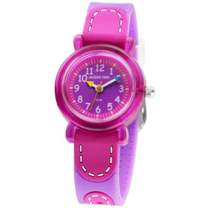 JACQUES FAREL Kinder-Armbanduhr Analog Quarz Mädchen Silikonband KFW 3222 pink