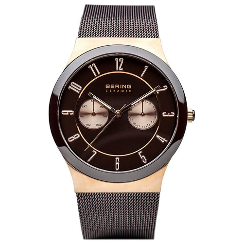 Bering Herren Uhr Armbanduhr Slim Ceramic - 32139-265-1 Meshband