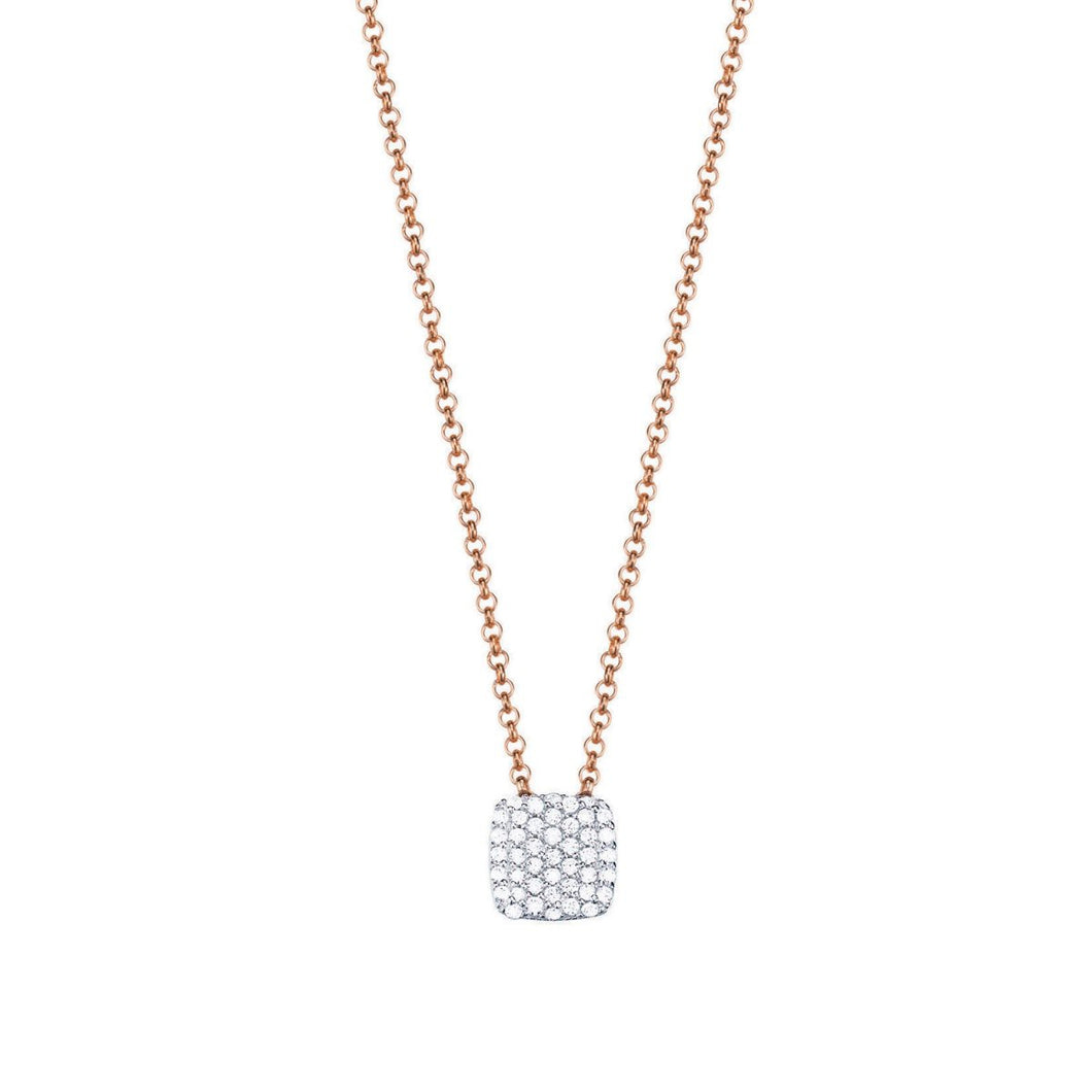 Esprit Damen Kette Collier Silber Rosé Zirkonia Glam Square ESNL93126C420