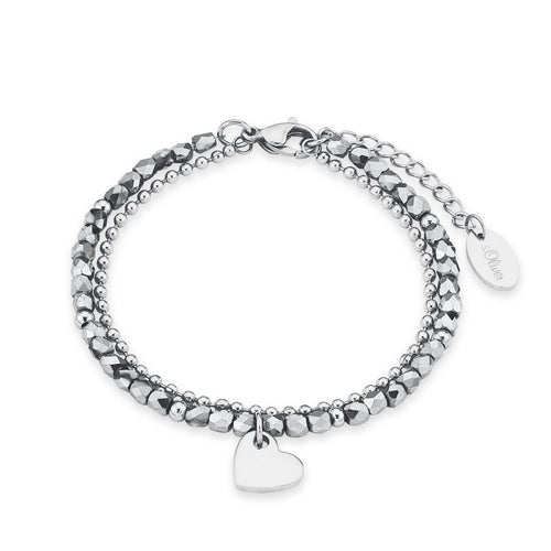 s.Oliver Jewel Damen Armband Armkette Edelstahl silber Herz 2018344