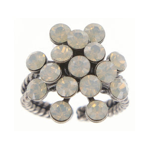 Konplott Ring Magic Fireball weiß Hellgrau opal