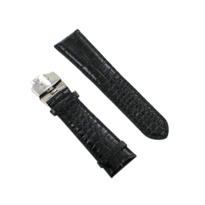 Ingersoll Ersatzband für Uhren Leder schwarz g. Kroko Faltschl. Si 24 mm