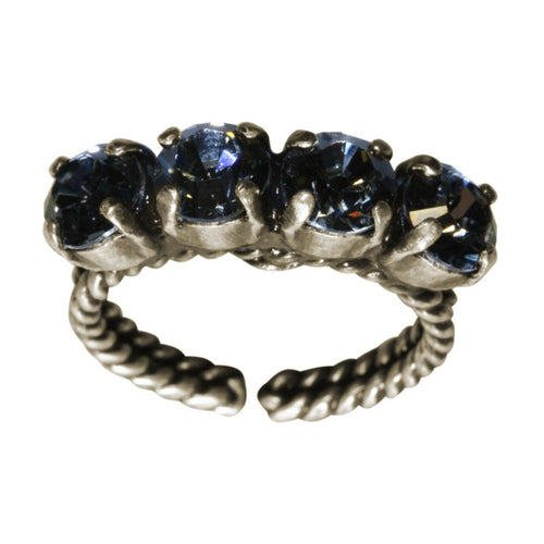 Konplott Ring Colour Snake grau Schwarzer Diamant SS 29