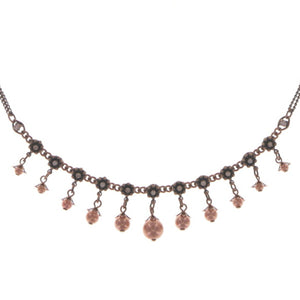 Konplott Halskette Collier Pearl 'n' Ribbons pink antique cooper