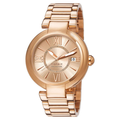 Esprit Damen Uhr Armbanduhr Aletheia roségold Edelstahl EL102012F06